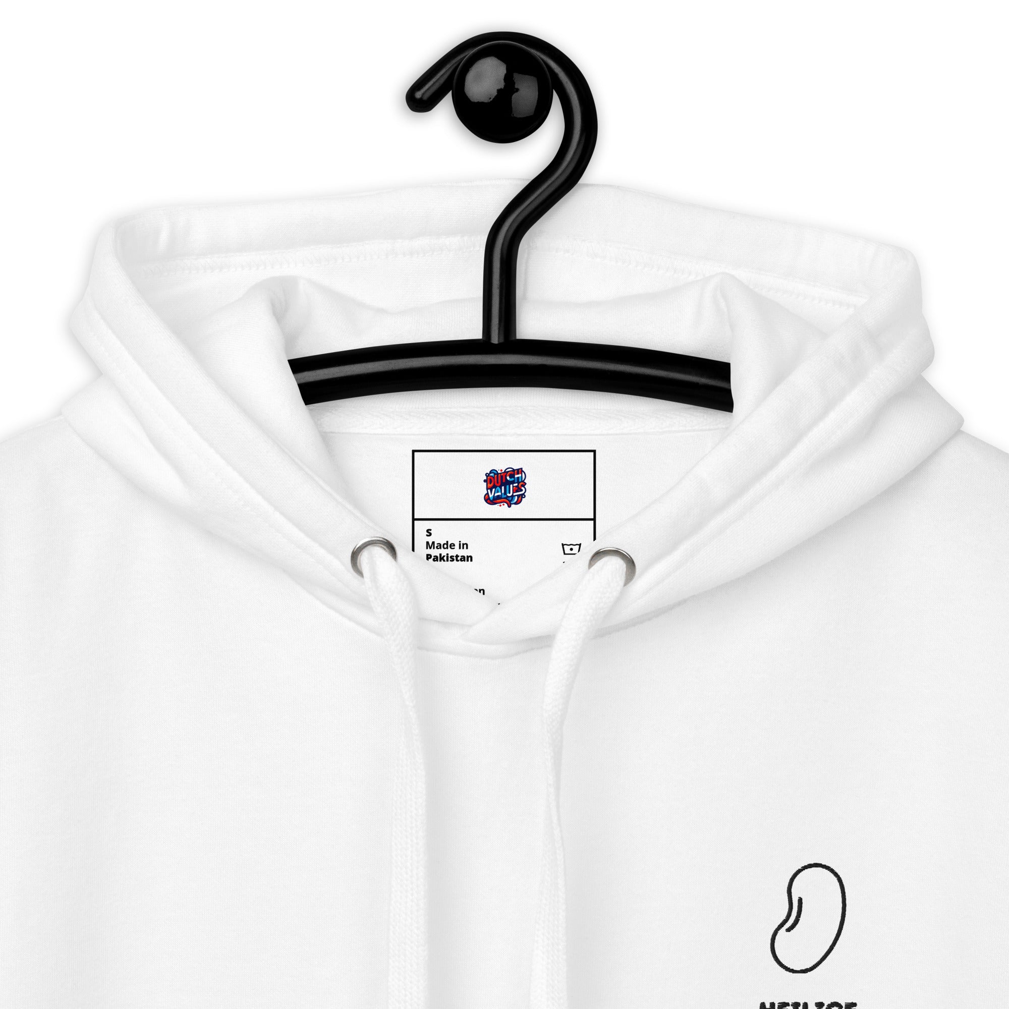Heilige boontje - Premium Unisex Hoodie - DutchValues - Wit