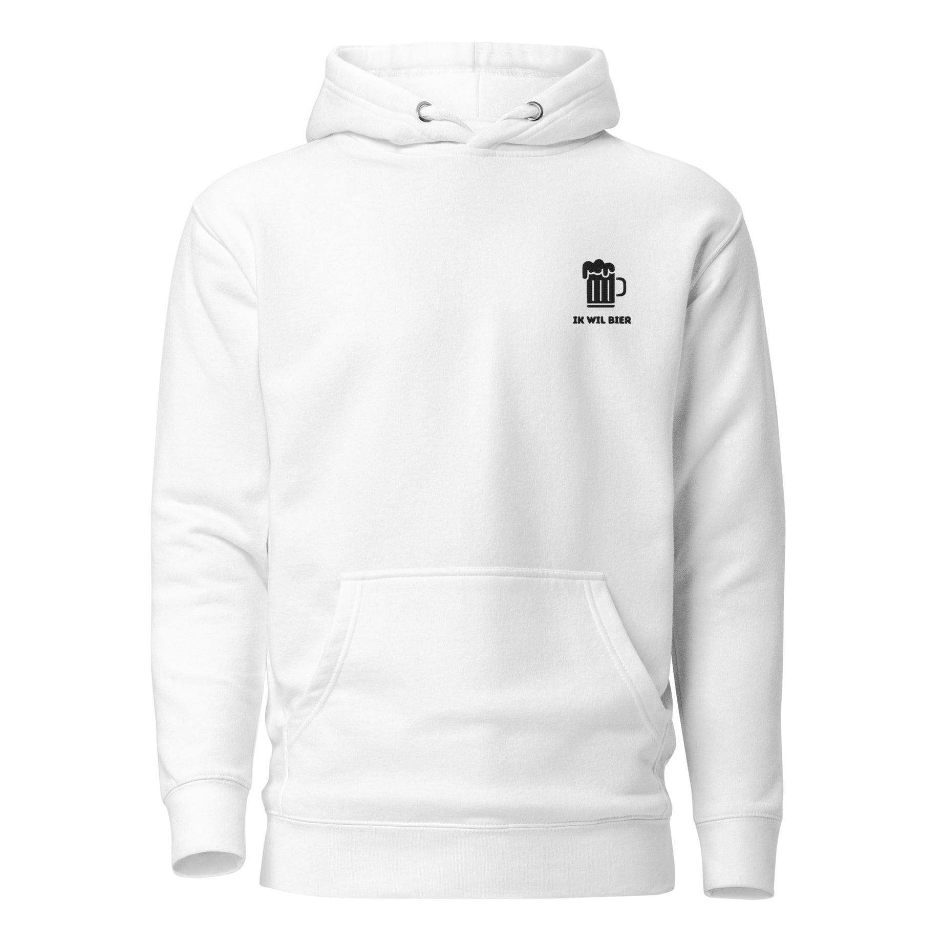 Ik wil bier - Premium Unisex Hoodie - DutchValues - Wit