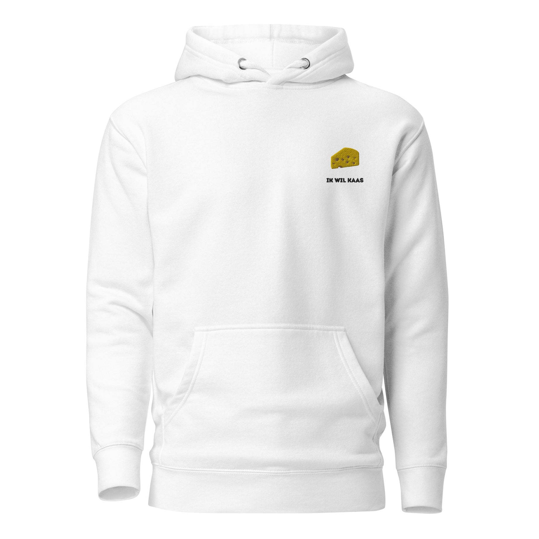 Ik wil kaas - Premium Unisex Hoodie - DutchValues - Wit
