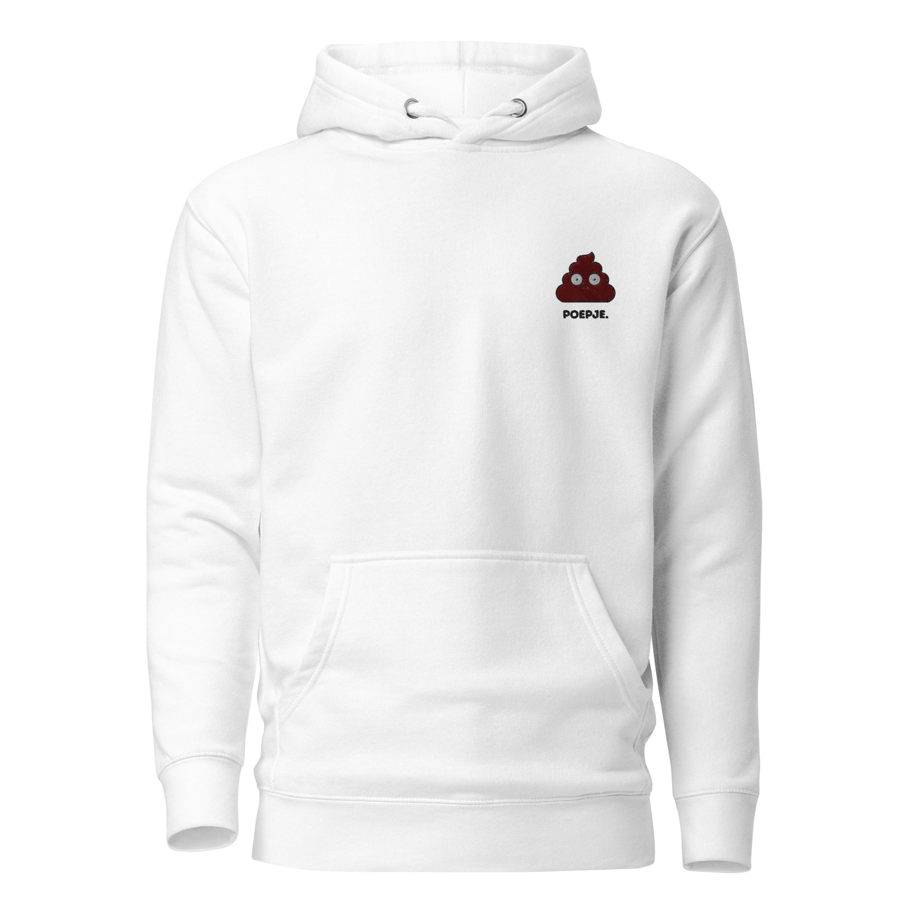 Poepje - Premium Unisex Hoodie - Wit - DutchValues