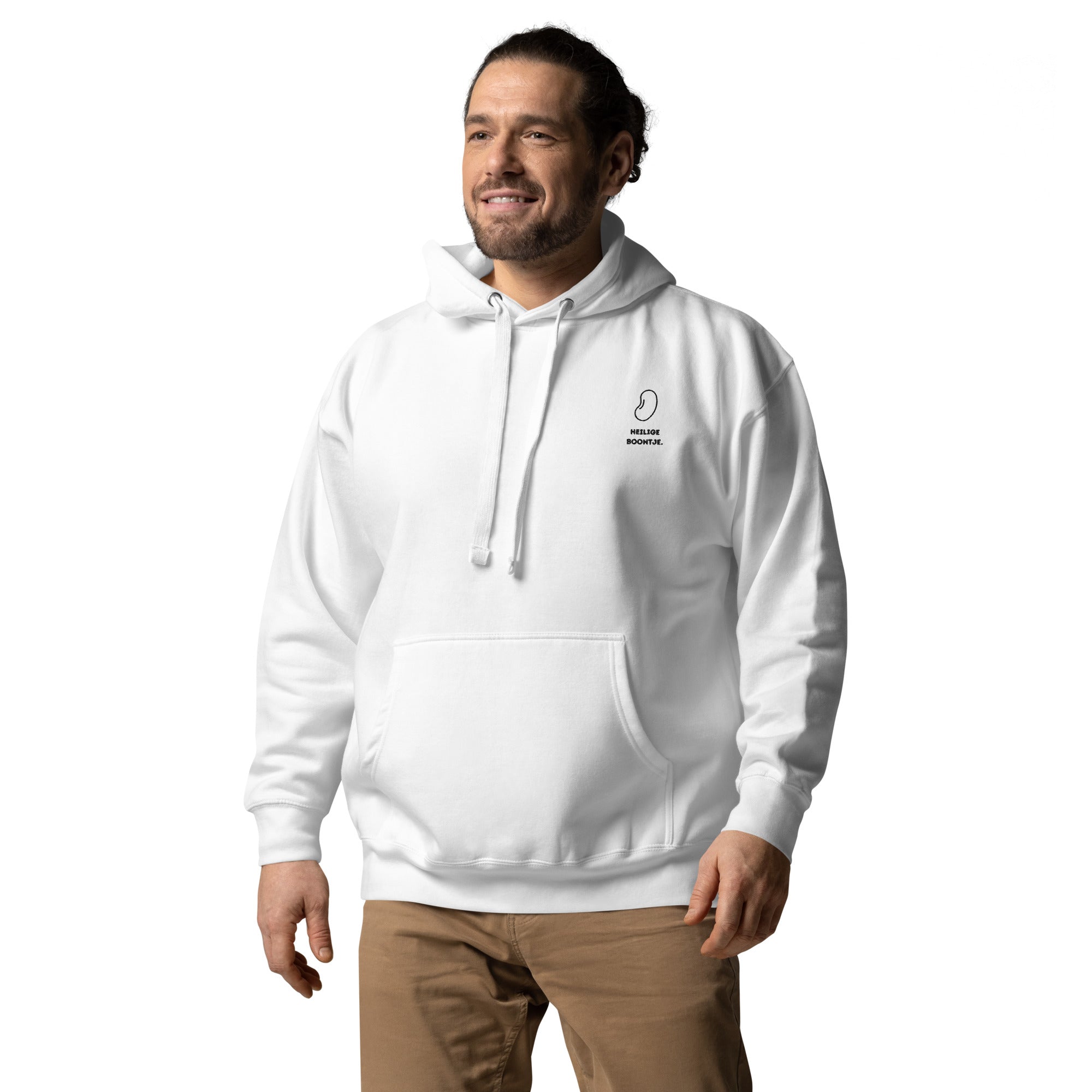 Heilige boontje  - Premium Unisex Hoodie - DutchValues - Wit