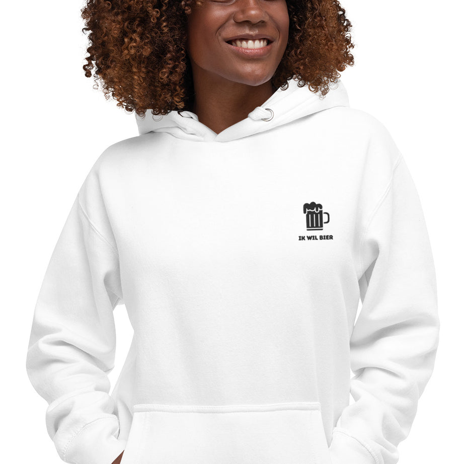Ik wil bier - Premium Unisex Hoodie - DutchValues - Wit